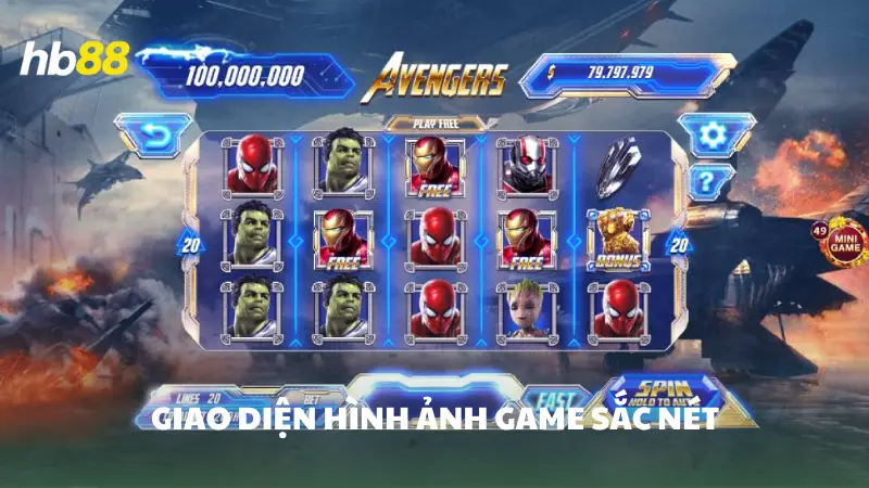 nổ hũ Avengers HB88 Giao diện hình ảnh game sắc nét